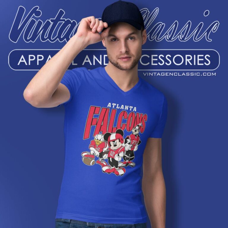 Atlanta Falcons Mickey Donald Duck And Goofy V Neck TShirt Atlanta Falcons Mickey Donald Duck And Goofy V Neck TShirt