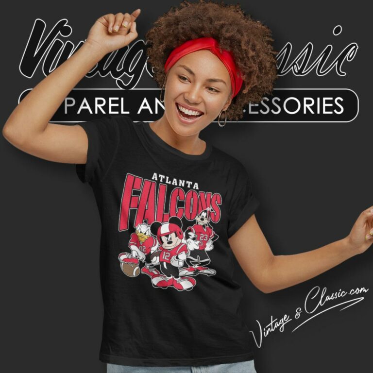 Atlanta Falcons Mickey Donald Duck And Goofy Women T Shirt Atlanta Falcons Mickey Donald Duck And Goofy Women T Shirt