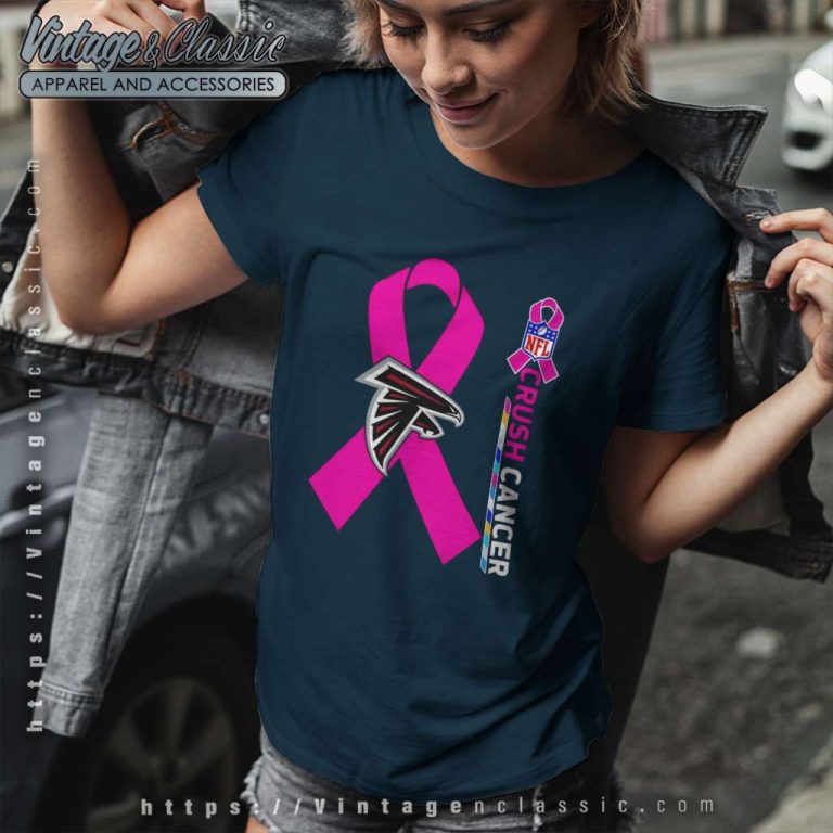 Atlanta Falcons Nfl Crush Cancer 2023 Women TShirt Atlanta Falcons Nfl Crush Cancer 2023 Women TShirt