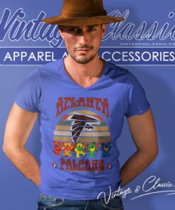 Atlanta Falcons Nfl Grateful Dancing Bears Retro V Neck TShirt