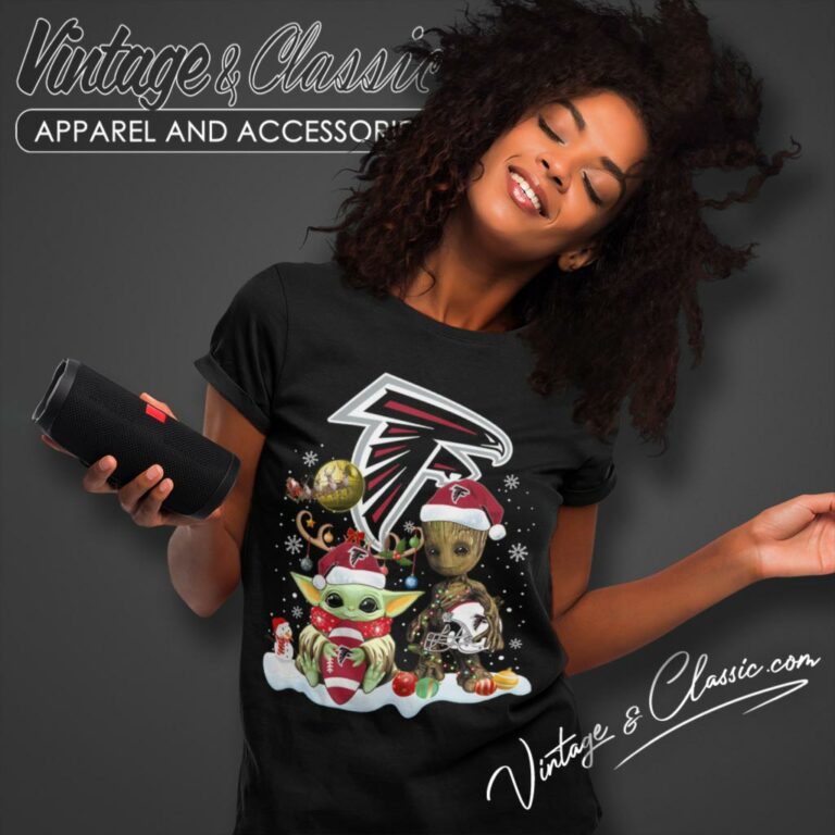 Atlanta Falcons Shirt Baby Yoda And Groot Santa Christmas Women T Shirt Atlanta Falcons Shirt Baby Yoda And Groot Santa Christmas Women T Shirt