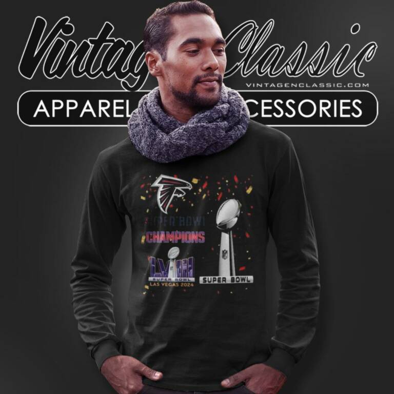 Atlanta Falcons Shirt Super Bowl Lviii 2024 Las Vegas Champions Long Sleeve Tee Atlanta Falcons Shirt Super Bowl Lviii 2024 Las Vegas Champions Long Sleeve Tee