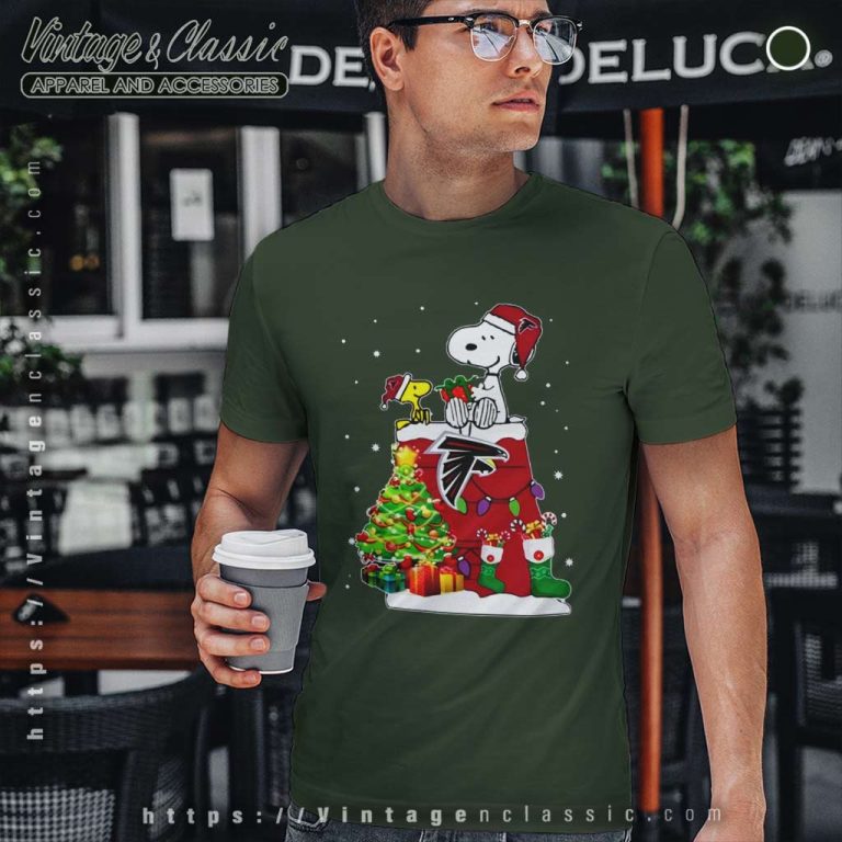 Atlanta Falcons Snoopy And Woodstock Christmas T Shirt Atlanta Falcons Snoopy And Woodstock Christmas T Shirt