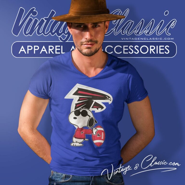 Atlanta Falcons Snoopy Dog Peanuts V Neck TShirt Atlanta Falcons Snoopy Dog Peanuts V Neck TShirt