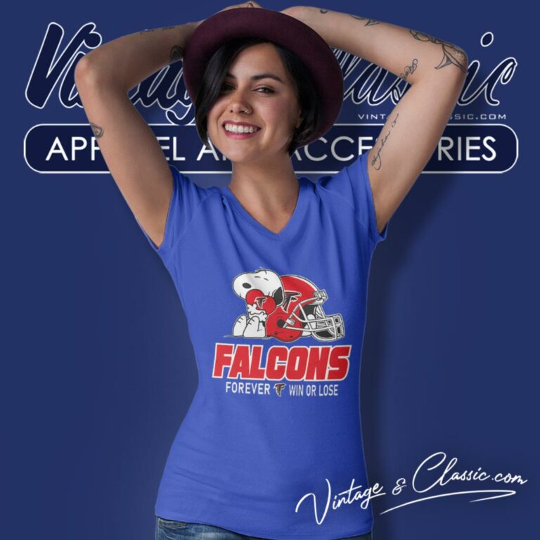 Atlanta Falcons Snoopy Forever Win Or Lose V Neck TShirt Atlanta Falcons Snoopy Forever Win Or Lose V Neck TShirt