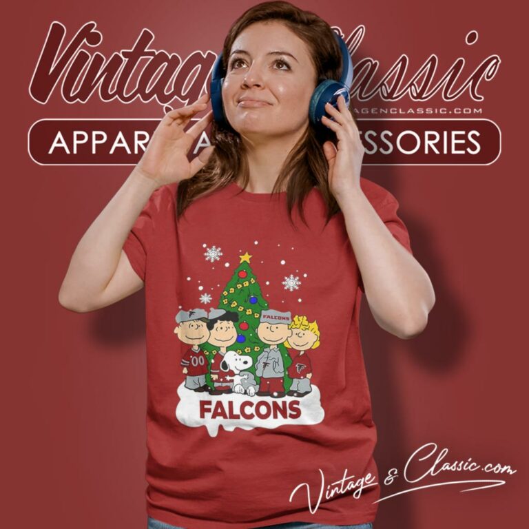 Atlanta Falcons Snoopy Peanuts Christmas Women T Shirt Atlanta Falcons Snoopy Peanuts Christmas Women T Shirt