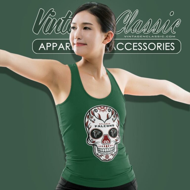 Atlanta Falcons Sugar Skull Tank Top Racerback Atlanta Falcons Sugar Skull Tank Top Racerback