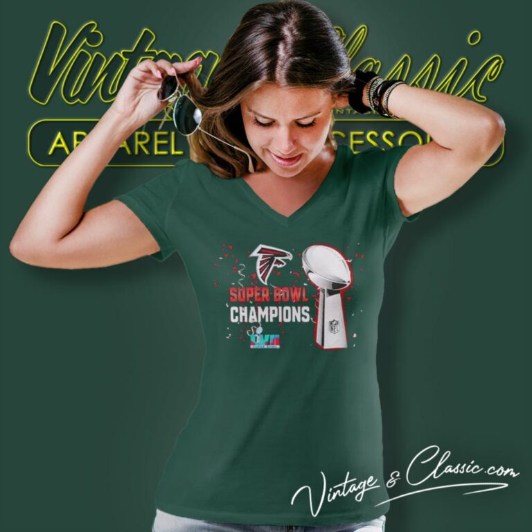 Atlanta Falcons Super Bowl Lvii Champions V Neck TShirt Atlanta Falcons Super Bowl Lvii Champions V Neck TShirt