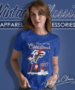 Atlanta Falcons This Is My Christmas Snoopy Charlie Brown Women T Shirt