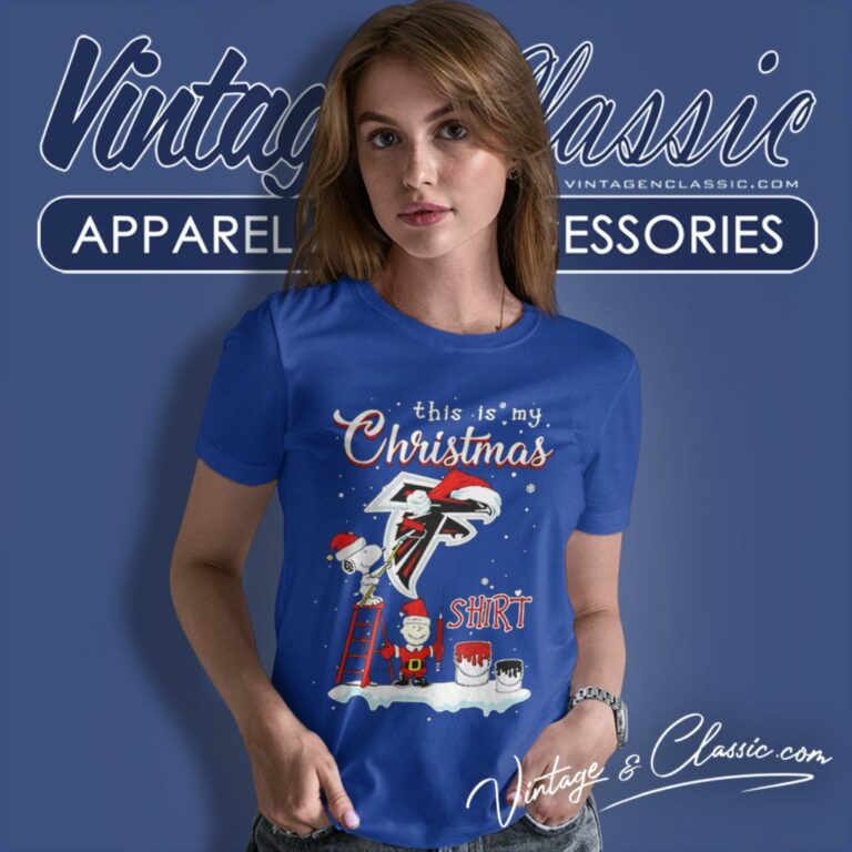 Atlanta Falcons This Is My Christmas Snoopy Charlie Brown Women T Shirt Atlanta Falcons This Is My Christmas Snoopy Charlie Brown Women T Shirt