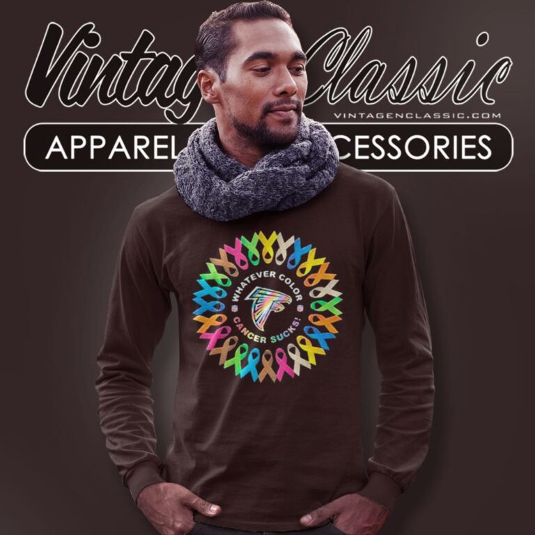 Atlanta Falcons Whatever Color Cancer Sucks Long Sleeve Tee Atlanta Falcons Whatever Color Cancer Sucks Long Sleeve Tee