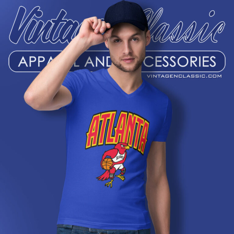 Atlanta Hawks 90s Cartoon Nba V Neck TShirt Atlanta Hawks 90s Cartoon Nba V Neck TShirt