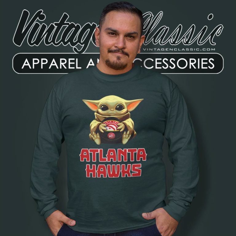 Atlanta Hawks Baby Yoda Nba Long Sleeve Tee Atlanta Hawks Baby Yoda Nba Long Sleeve Tee