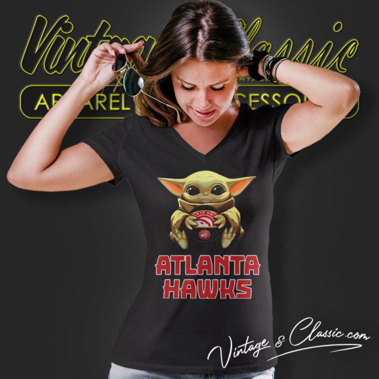 Atlanta Hawks Baby Yoda Nba V Neck TShirt Atlanta Hawks Baby Yoda Nba V Neck TShirt