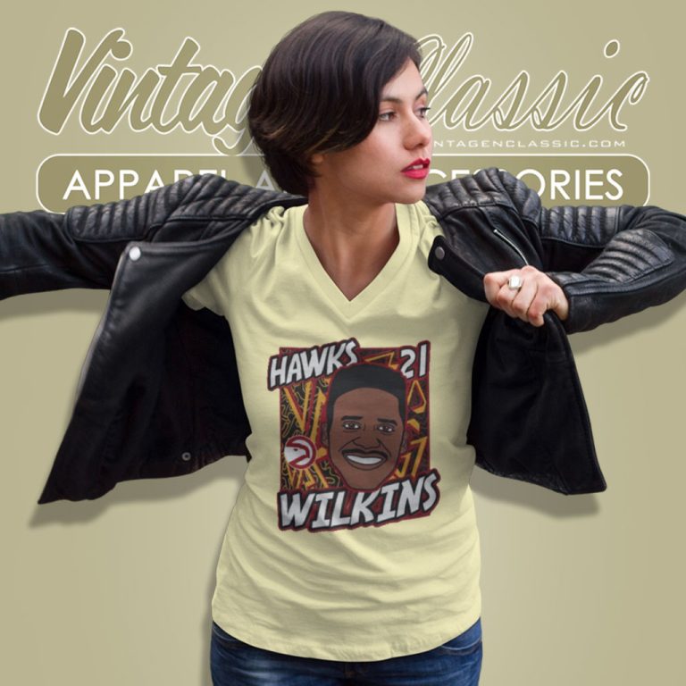 Atlanta Hawks Dominique Wilkins King Of The Court Player V Neck TShirt Atlanta Hawks Dominique Wilkins King Of The Court Player V Neck TShirt