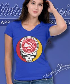 Atlanta Hawks Grateful Dead Steal Your Face V Neck TShirt