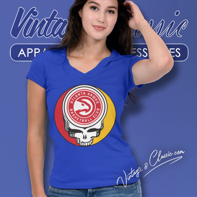 Atlanta Hawks Grateful Dead Steal Your Face V Neck TShirt Atlanta Hawks Grateful Dead Steal Your Face V Neck TShirt