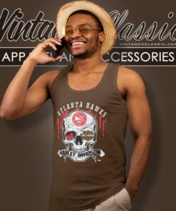 Atlanta Hawks Harley Davidson Skull Tank Top Racerback