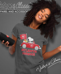 Atlanta Hawks Shirt Basketball Snoopy Dog Driving Car Women T Shirt