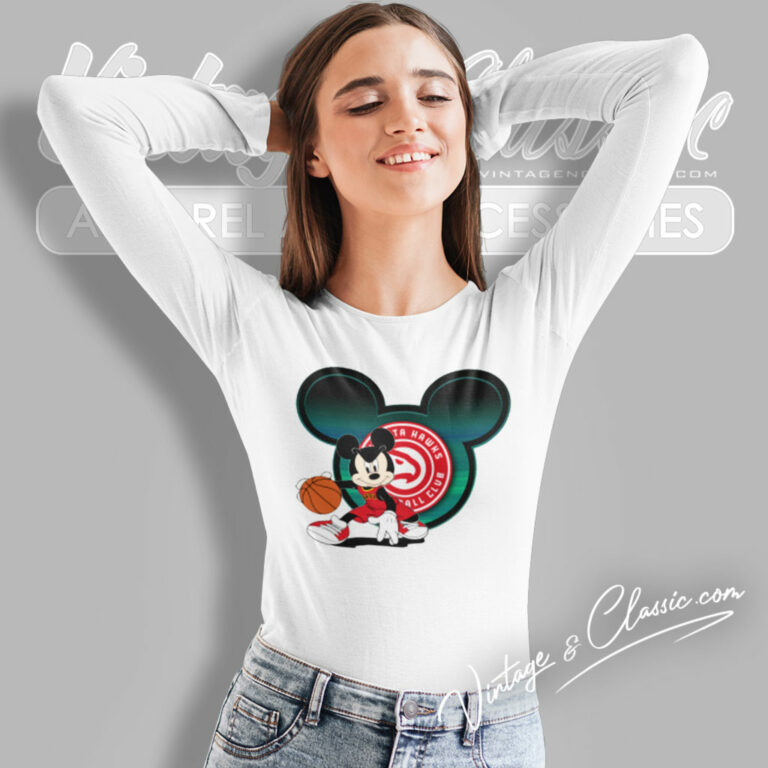 Atlanta Hawks Shirt Mickey Mouse Disney Basketball Long Sleeve Tee Atlanta Hawks Shirt Mickey Mouse Disney Basketball Long Sleeve Tee