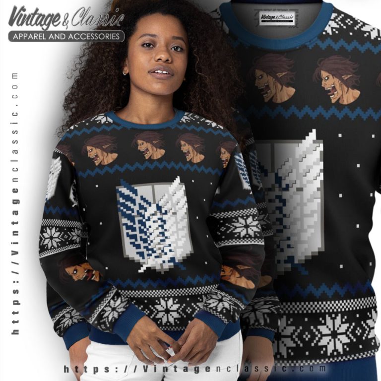 Attack On Titan Manga Ugly Christmas Sweater Women Ugly Sweater Attack On Titan Manga Ugly Christmas Sweater Women Ugly Sweater