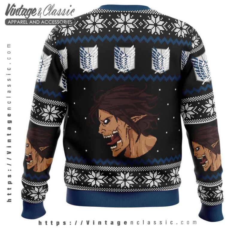 Attack On Titan Manga Ugly Christmas Sweater back Ugly Sweater Attack On Titan Manga Ugly Christmas Sweater back Ugly Sweater