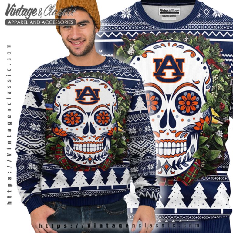 Auburn Tigers Skull Ugly Christmas Sweater Ugly Sweater Auburn Tigers Skull Ugly Christmas Sweater Ugly Sweater