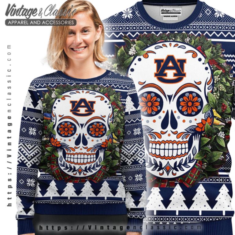 Auburn Tigers Skull Ugly Christmas Sweater Ugly Sweater shirt Auburn Tigers Skull Ugly Christmas Sweater Ugly Sweater shirt