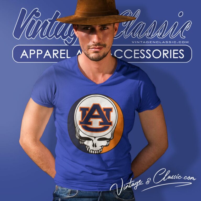 Auburn University Grateful Dead Steal Your Face V Neck TShirt Auburn University Grateful Dead Steal Your Face V Neck TShirt