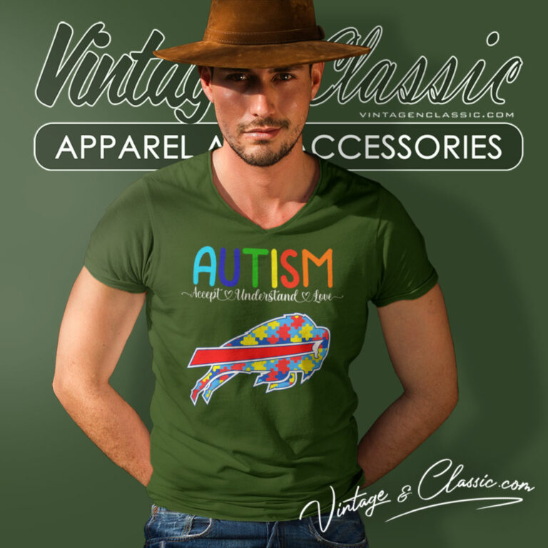 Autism Buffalo Bills Support V Neck TShirt Autism Buffalo Bills Support V Neck TShirt