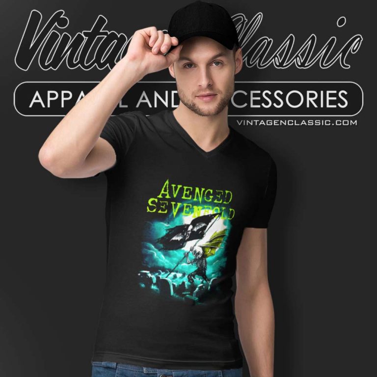 Avenged Sevenfold Flag V Neck TShirt Avenged Sevenfold Flag V Neck TShirt