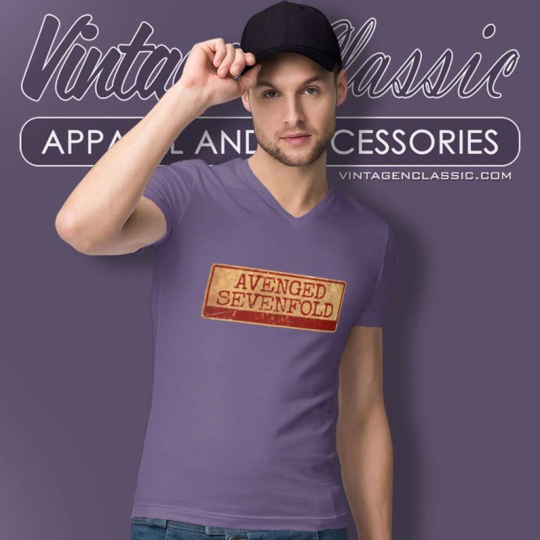 Avenged Sevenfold Logo V Neck TShirt Avenged Sevenfold Logo V Neck TShirt