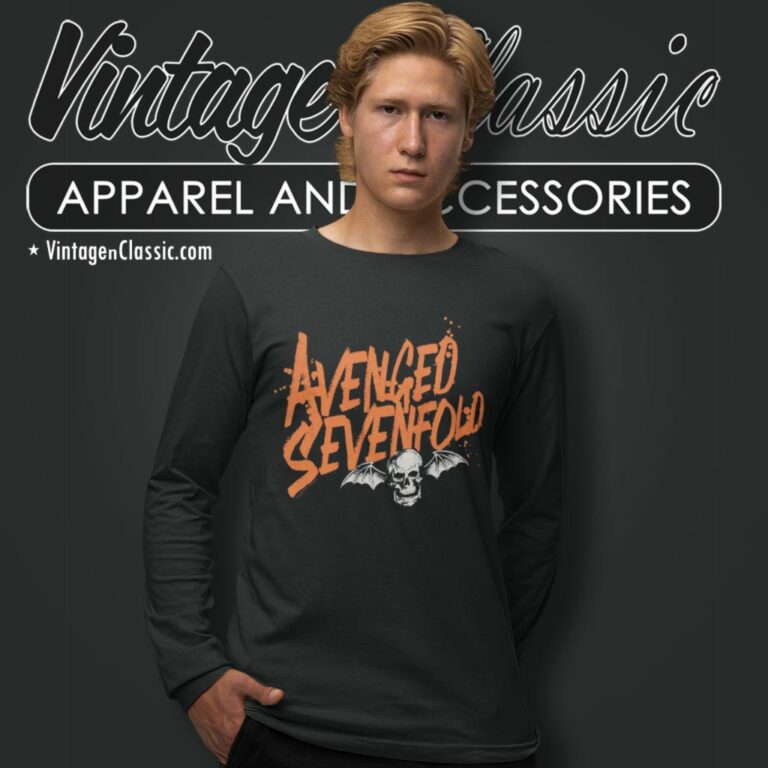 Avenged Sevenfold Orange Splatter Long Sleeve Tee Avenged Sevenfold Orange Splatter Long Sleeve Tee