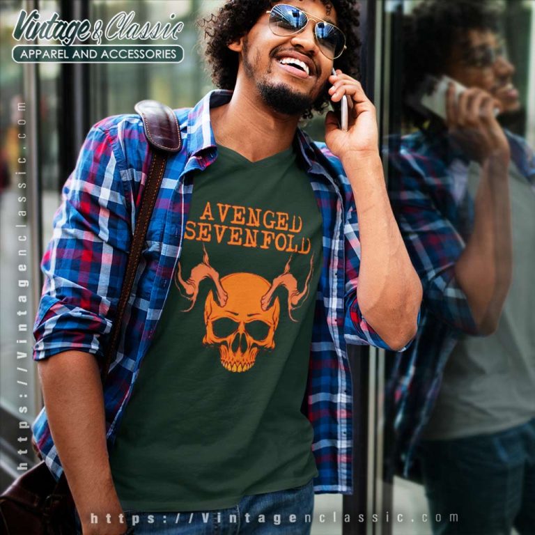 Avenged Sevenfold Shirt Demon Skull V Neck TShirt Avenged Sevenfold Shirt Demon Skull V Neck TShirt