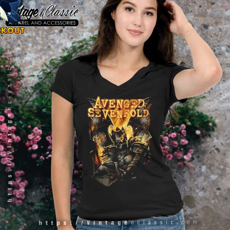 Avenged Sevenfold Shirt Fire Death V Neck TShirt Avenged Sevenfold Shirt Fire Death V Neck TShirt