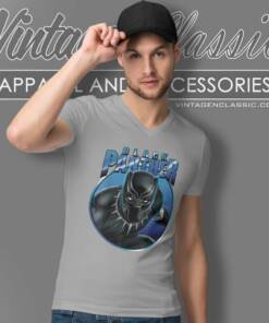 Avengers Black Panther Circle Portrait V Neck TShirt