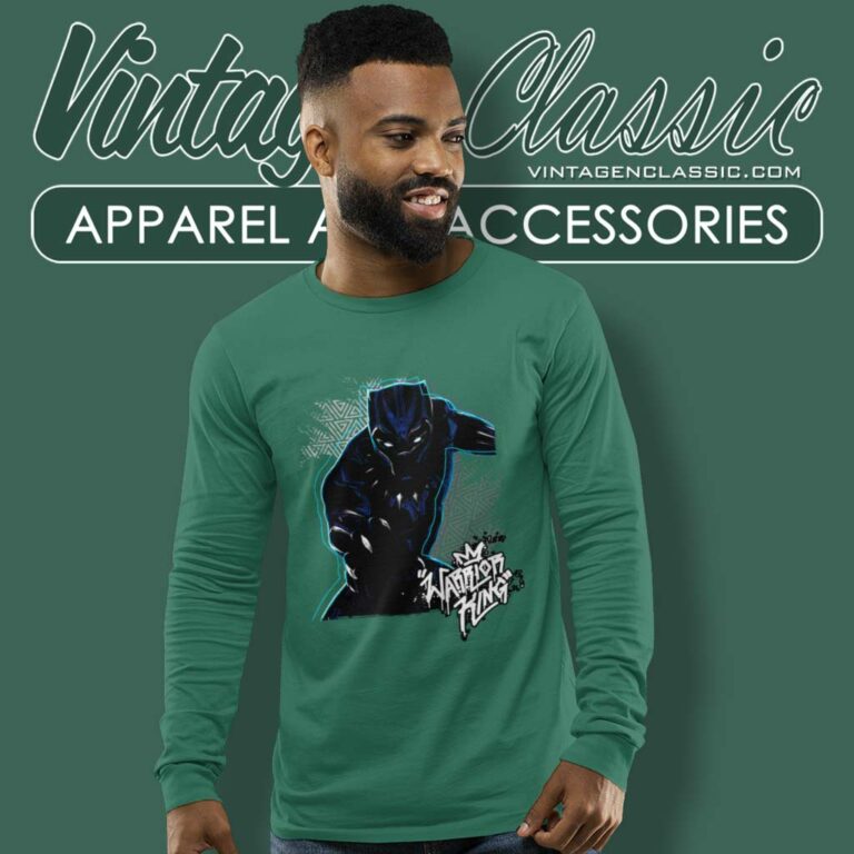 Avengers Black Panther Warrior King Long Sleeve Tee Avengers Black Panther Warrior King Long Sleeve Tee