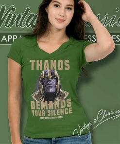 Avengers Endgame Thanos Shirt Demands Your Silence V Neck TShirt