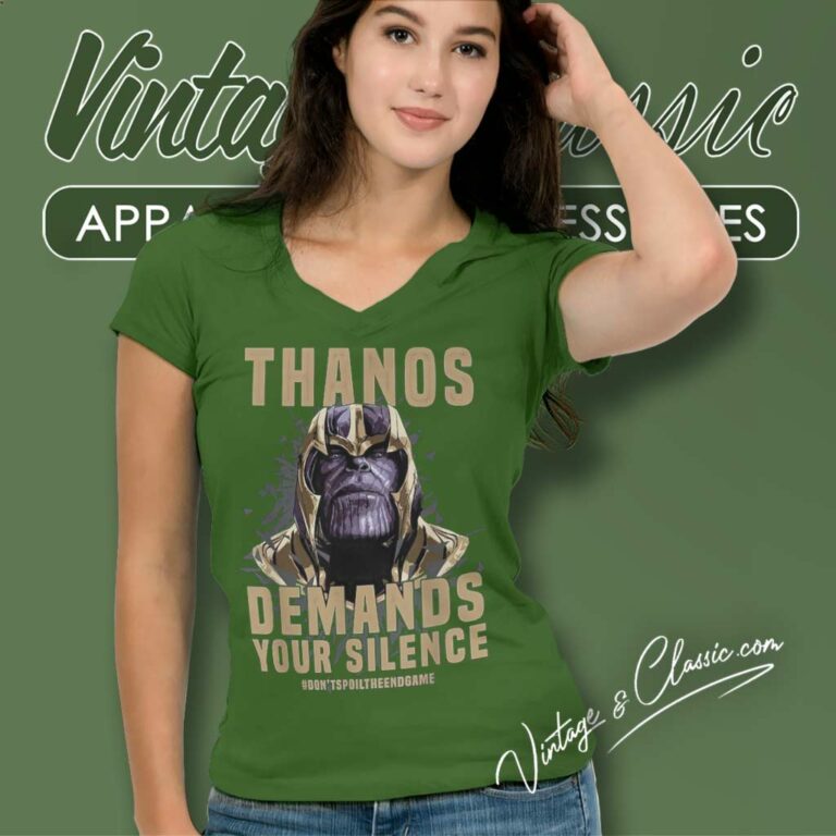 Avengers Endgame Thanos Shirt Demands Your Silence V Neck TShirt Avengers Endgame Thanos Shirt Demands Your Silence V Neck TShirt