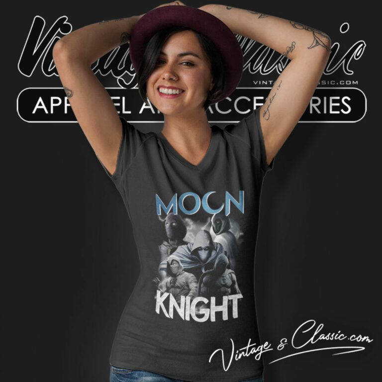 Avengers Moon Knight Vintage V Neck TShirt Avengers Moon Knight Vintage V Neck TShirt