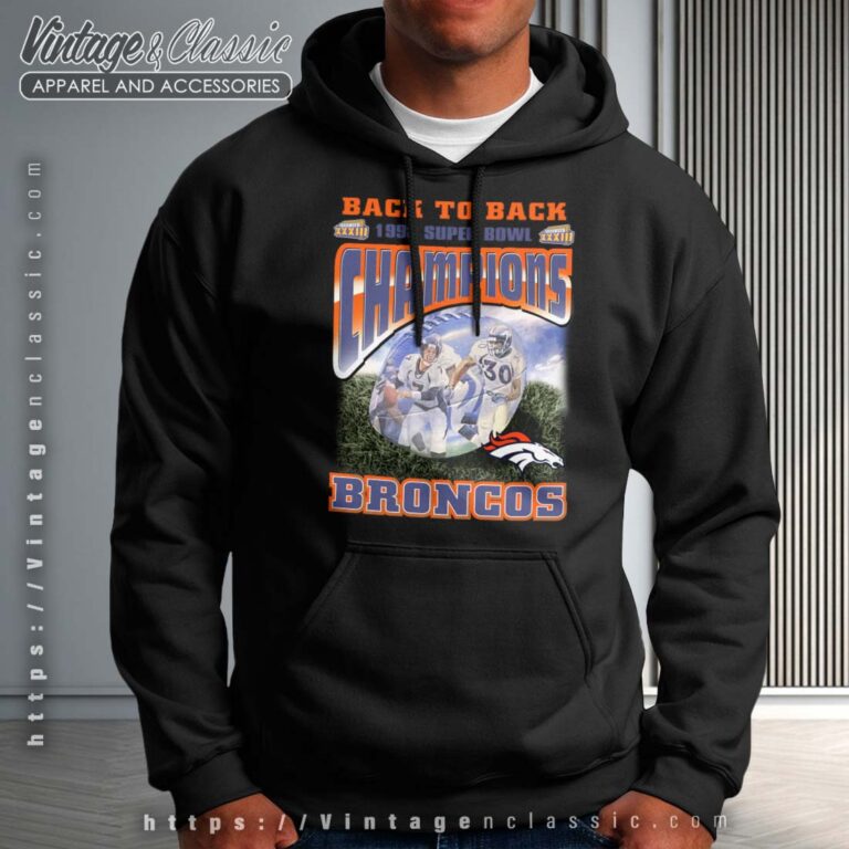 Awesome Broncos Back to Back Super Bowl Black Hoodie Awesome Broncos Back to Back Super Bowl Black Hoodie