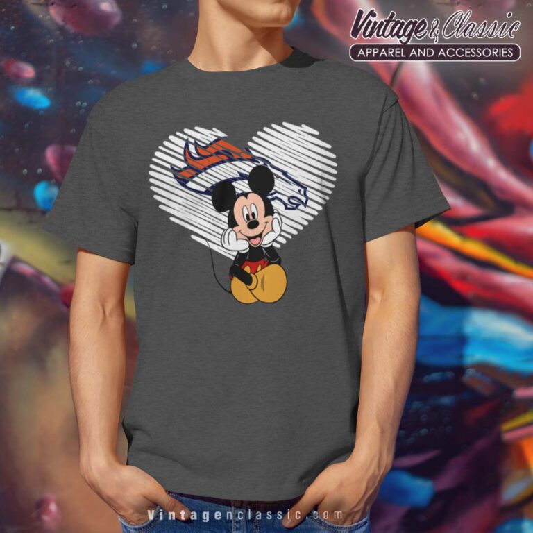 Awesome Mickey Mouse Denver Broncos Dark Heather Mens T Shirt Awesome Mickey Mouse Denver Broncos Dark Heather Mens T Shirt