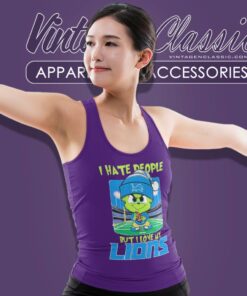 Baby Grinch I Hate People But I Love My Detroit Lions Christmas Tank Top Racerback
