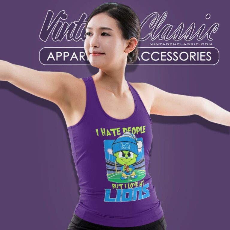 Baby Grinch I Hate People But I Love My Detroit Lions Christmas Tank Top Racerback Baby Grinch I Hate People But I Love My Detroit Lions Christmas Tank Top Racerback