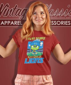 Baby Grinch I Hate People But I Love My Detroit Lions Christmas Women T Shirt
