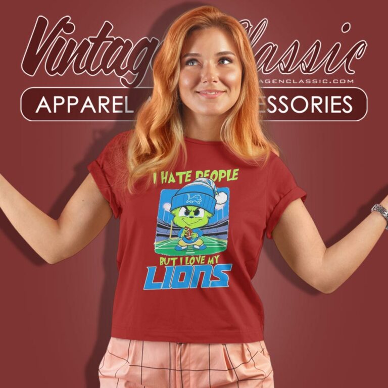 Baby Grinch I Hate People But I Love My Detroit Lions Christmas Women T Shirt Baby Grinch I Hate People But I Love My Detroit Lions Christmas Women T Shirt
