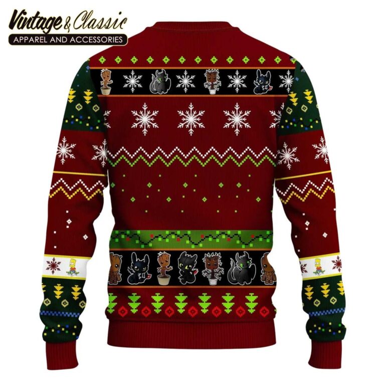 Baby Groot And Toothless Unicorn Ugly Christmas Sweater Xmas Sweatshirt Baby Groot And Toothless Unicorn Ugly Christmas Sweater Xmas Sweatshirt