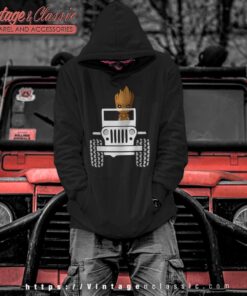 Baby Groot Drive A Jeep Hoodie