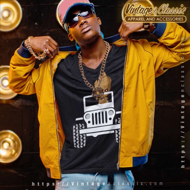 Baby Groot Drive A Jeep V Neck TShirt Baby Groot Drive A Jeep V Neck TShirt