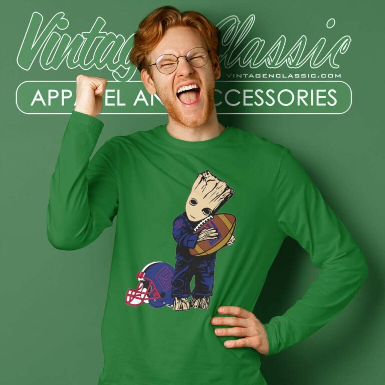 Baby Groot Hug New York Giants Football Nfl Long Sleeve Tee Baby Groot Hug New York Giants Football Nfl Long Sleeve Tee